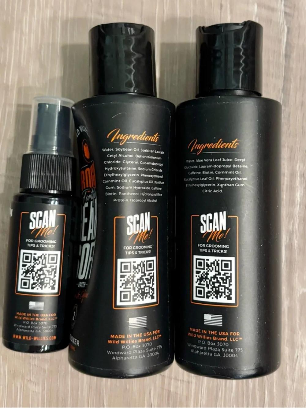 Wild Willies Beard Travel Set Camo Toiletry Bag Shampoo Serum Conditioner Comb